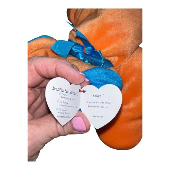 1998 Vtg Ty Beanie Baby Pillow Pal Kolala Koala Plush Orange 12" Original tags - Picture 3 of 9